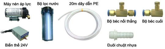 Hướng dẫn lắp đặt hệ thống phun sương làm mát. Hướng dẫn lắp đặt hệ thống phun sương làm mát.